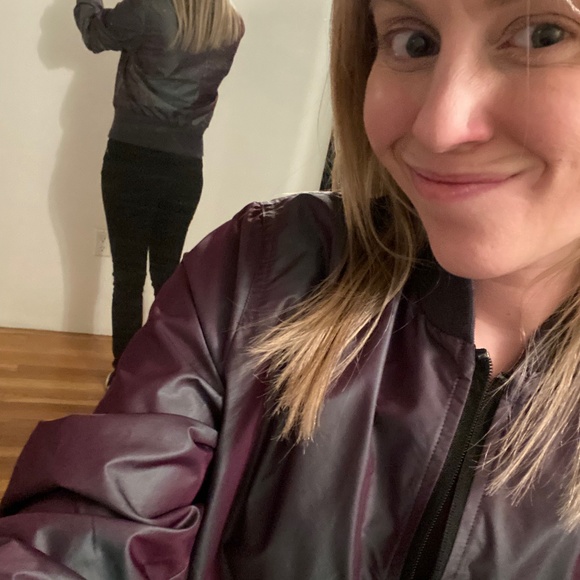 NWT Puma dark iridescent bomber jacket Plum Perfect Iridescent Bomber jacket M - Picture 5 of 12